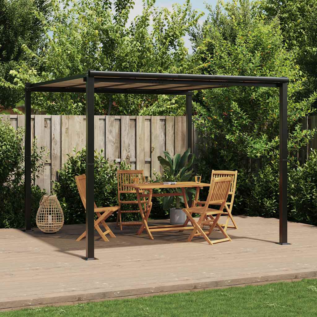 Tuinpaviljoen 3x3 m aluminium antracietkleurig