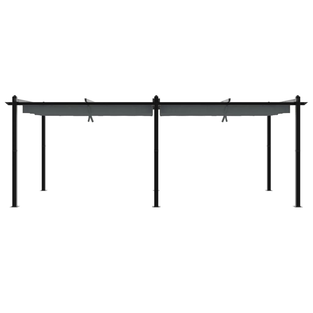 Prieel met uittrekbaar dak 3x6 m aluminium antracietkleurig