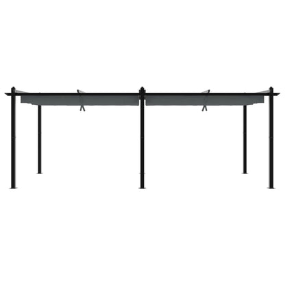 Prieel met uittrekbaar dak 3x6 m aluminium antracietkleurig