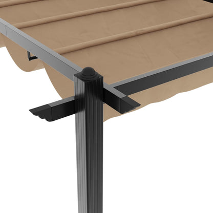 Prieel met uittrekbaar dak 3x6 m aluminium taupe