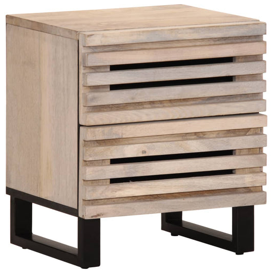 Nachtkastje 40x34x46 cm massief gebleekt mangohout