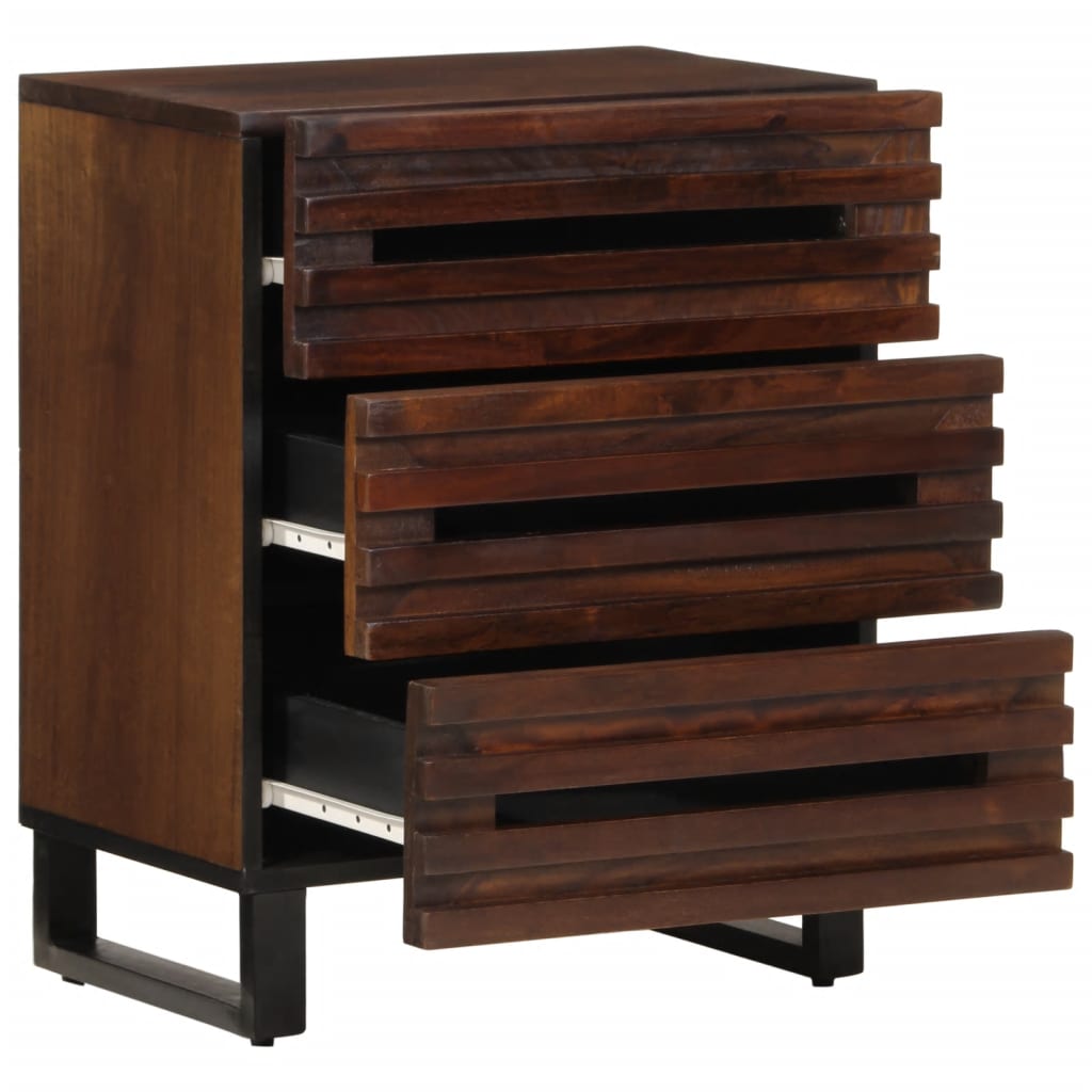 Nachtkastje 50x34x62 cm massief mangohout bruin