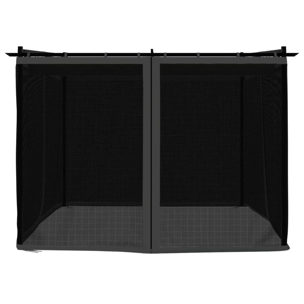 Prieel met zijwanden van gaas 3x3 m staal antracietkleurig