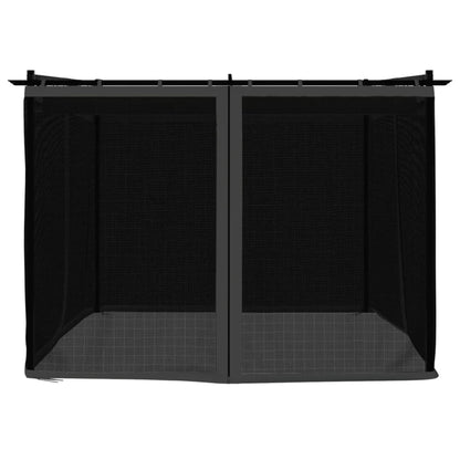 Prieel met zijwanden van gaas 3x3 m staal antracietkleurig