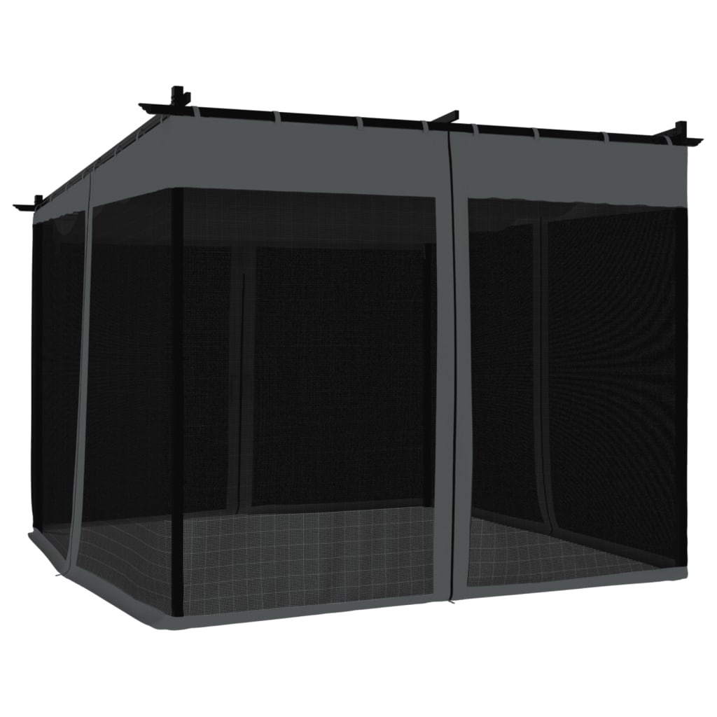 Prieel met zijwanden van gaas 3x3 m staal antracietkleurig