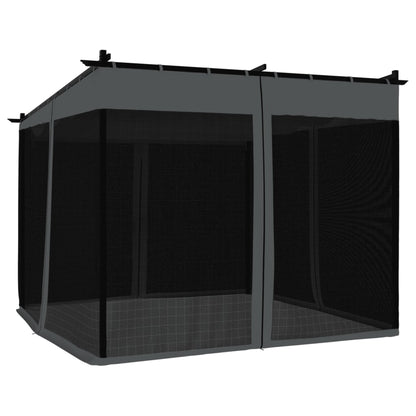 Prieel met zijwanden van gaas 3x3 m staal antracietkleurig