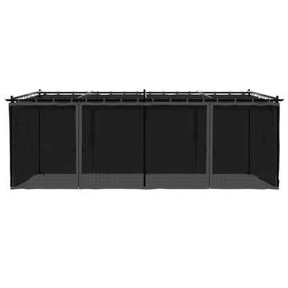 Prieel met zijwanden van gaas 6x3 m staal antracietkleurig
