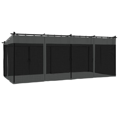Prieel met zijwanden van gaas 6x3 m staal antracietkleurig