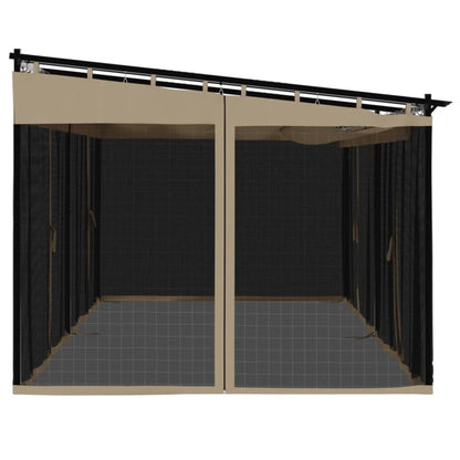 Prieel met zijwanden van gaas 6x3 m staal taupe