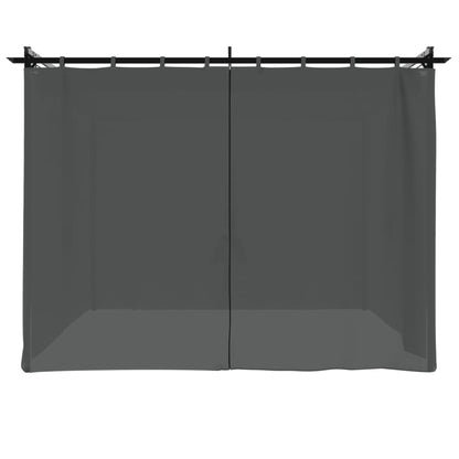 Prieel met gordijnen 3x3 m staal antracietkleurig