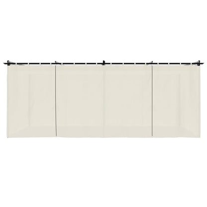 Prieel met gordijnen 6x3 m staal crèmekleurig