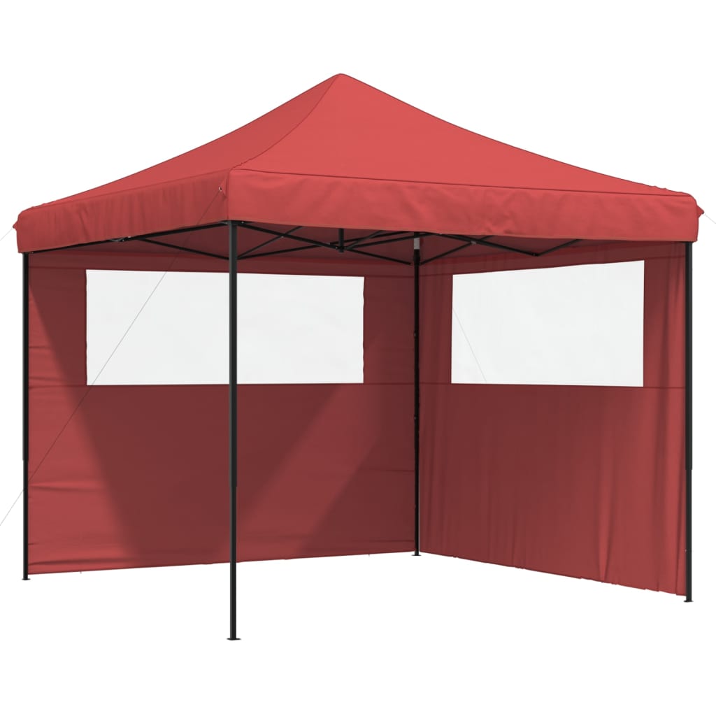 Partytent inklapbaar pop-up met 2 zijwanden bordeauxrood