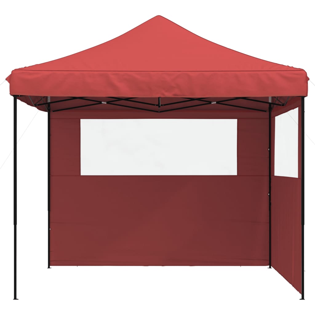 Partytent inklapbaar pop-up met 2 zijwanden bordeauxrood