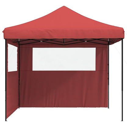 Partytent inklapbaar pop-up met 2 zijwanden bordeauxrood