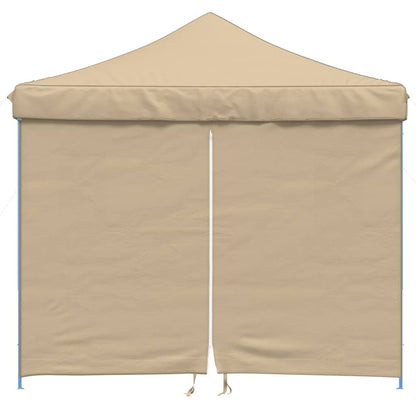 Partytent inklapbaar pop-up met 4 zijwanden beige