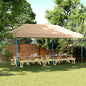 Partytent inklapbaar pop-up 580x292x315 cm beige