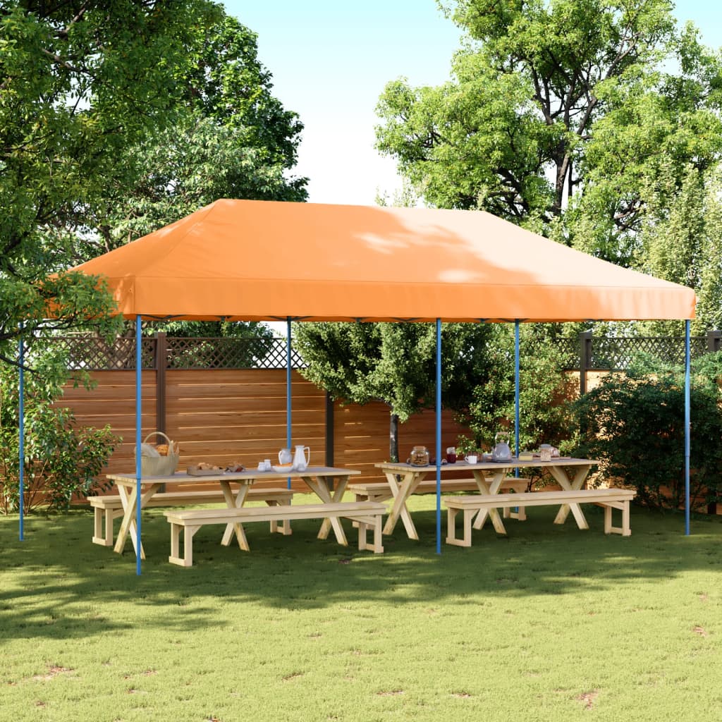 Partytent inklapbaar pop-up 580x292x315 cm oranje