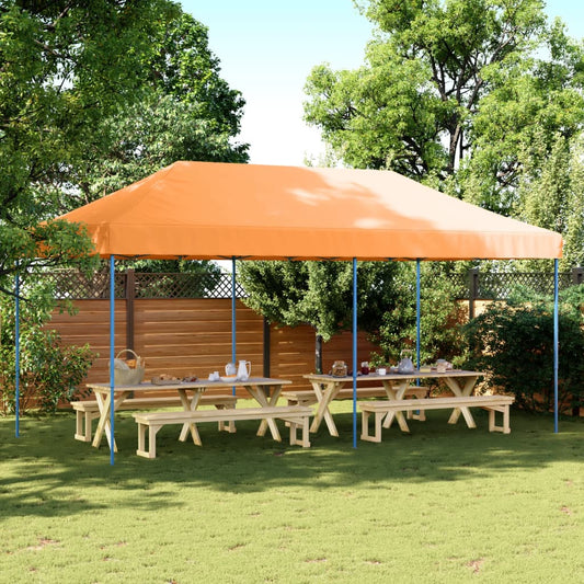 Partytent inklapbaar pop-up 580x292x315 cm oranje