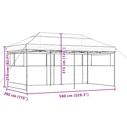 Partytent inklapbaar pop-up met 3 zijwanden groen