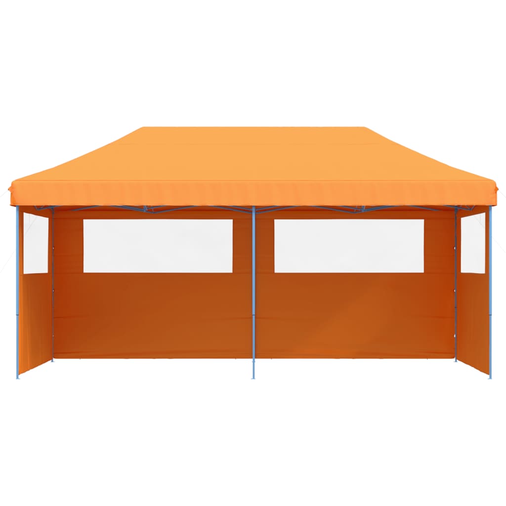 Partytent inklapbaar pop-up met 3 zijwanden oranje