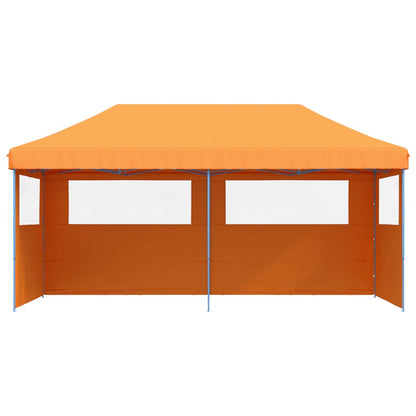 Partytent inklapbaar pop-up met 3 zijwanden oranje