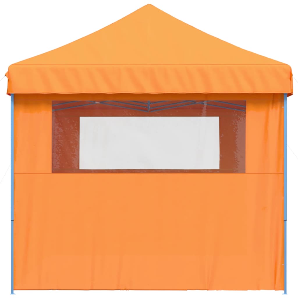 Partytent inklapbaar pop-up met 3 zijwanden oranje