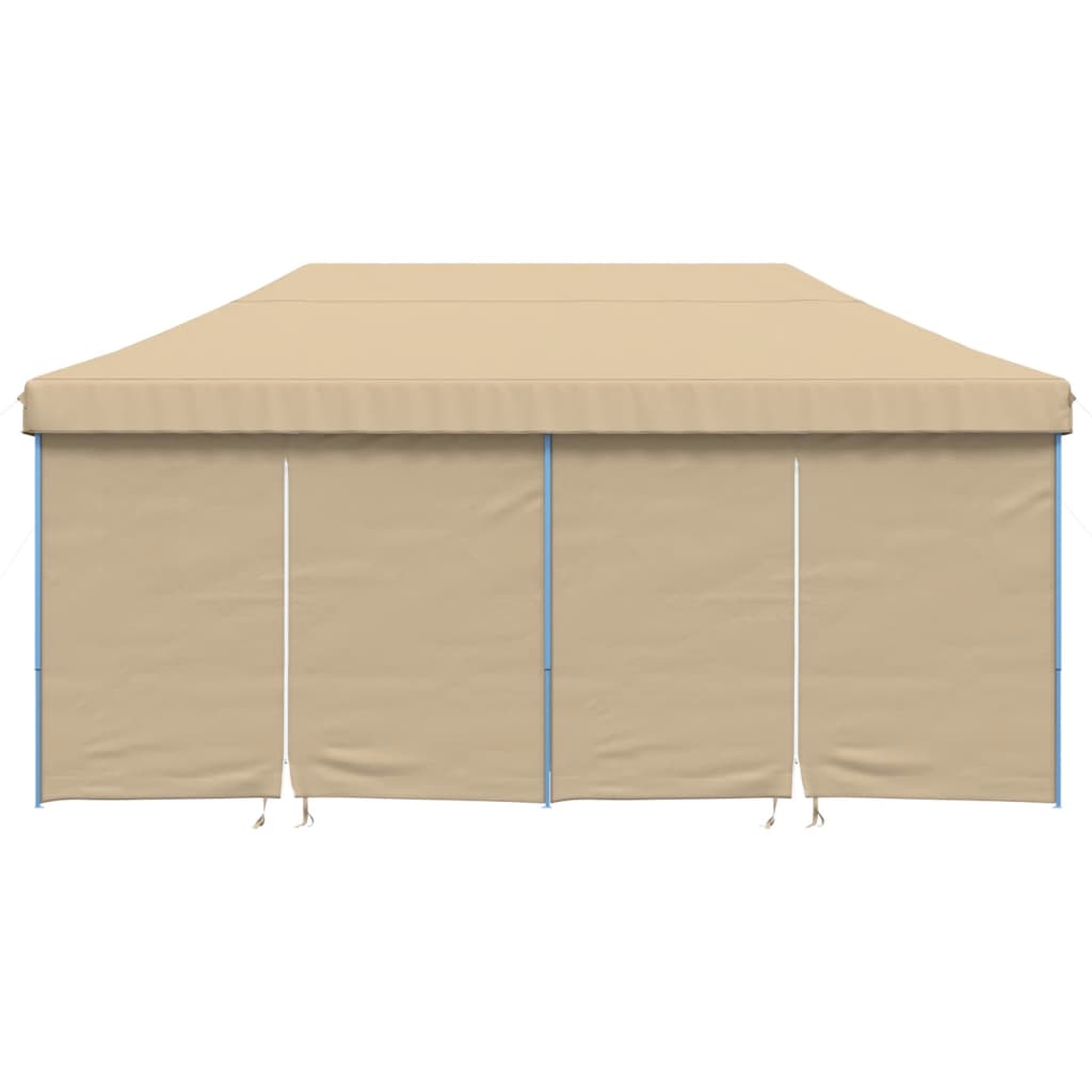 Partytent inklapbaar pop-up met 4 zijwanden beige