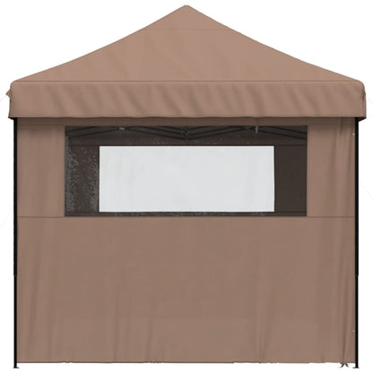 Partytent inklapbaar pop-up met 4 zijwanden bruin