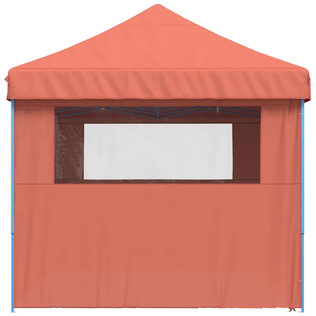 Partytent inklapbaar pop-up met 4 zijwanden terracottakleurig