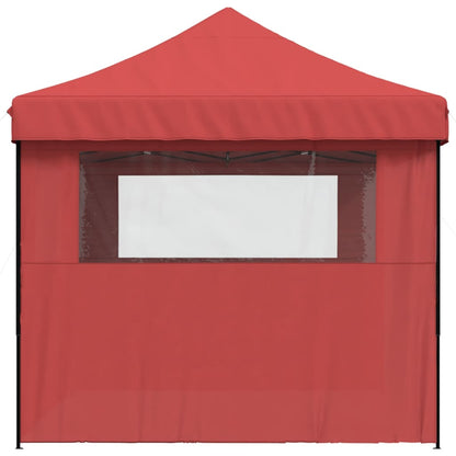 Partytent inklapbaar pop-up met 3 zijwanden bordeauxrood