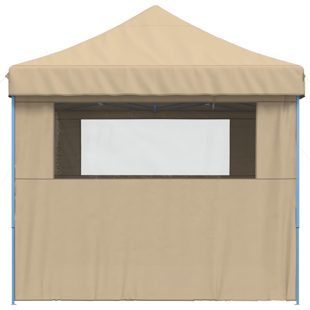 Partytent inklapbaar pop-up met 4 zijwanden beige