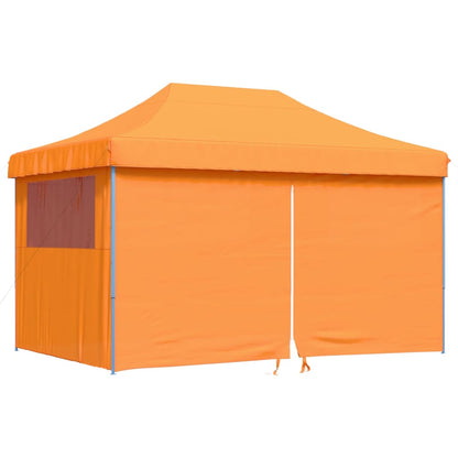 Partytent inklapbaar pop-up met 4 zijwanden oranje