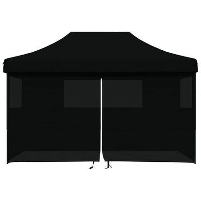 Partytent inklapbaar pop-up met 4 zijwanden zwart