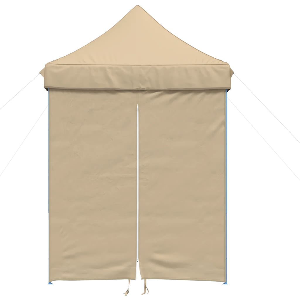 Partytent inklapbaar pop-up met 4 zijwanden beige