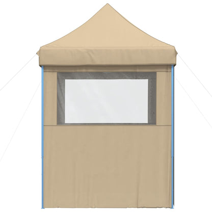 Partytent inklapbaar pop-up met 4 zijwanden beige