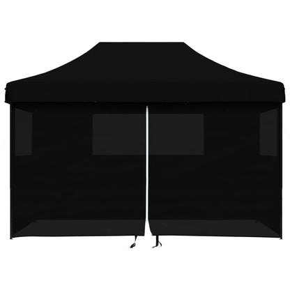 Partytent inklapbaar pop-up met 4 zijwanden zwart