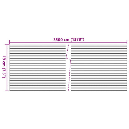 Tuinscherm grof steenpatroon 35x0,19 m PVC beige
