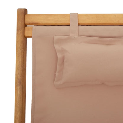 Strandstroelen 2 st inklapbaar stof en massief hout taupe