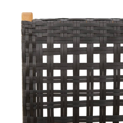 Tuinstoelen 8 st verstelbaar poly rattan en massief hout zwart