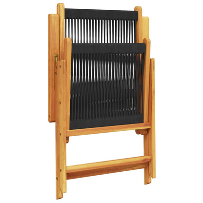 Tuinstoelen 4 st verstelbaar massief acaciahout zwart