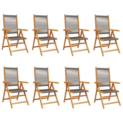 Tuinstoelen 8 st verstelbaar massief acaciahout grijs