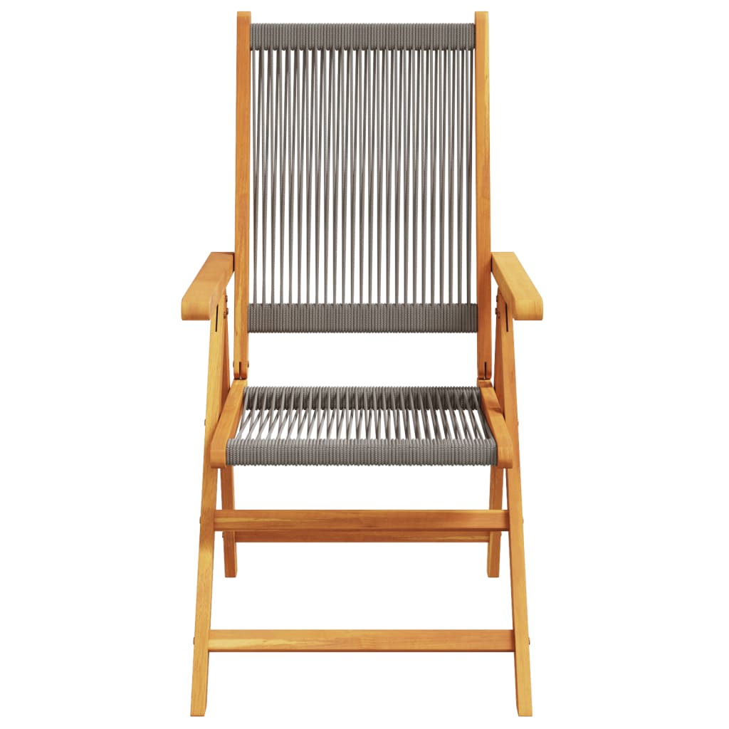 Tuinstoelen 8 st verstelbaar massief acaciahout grijs