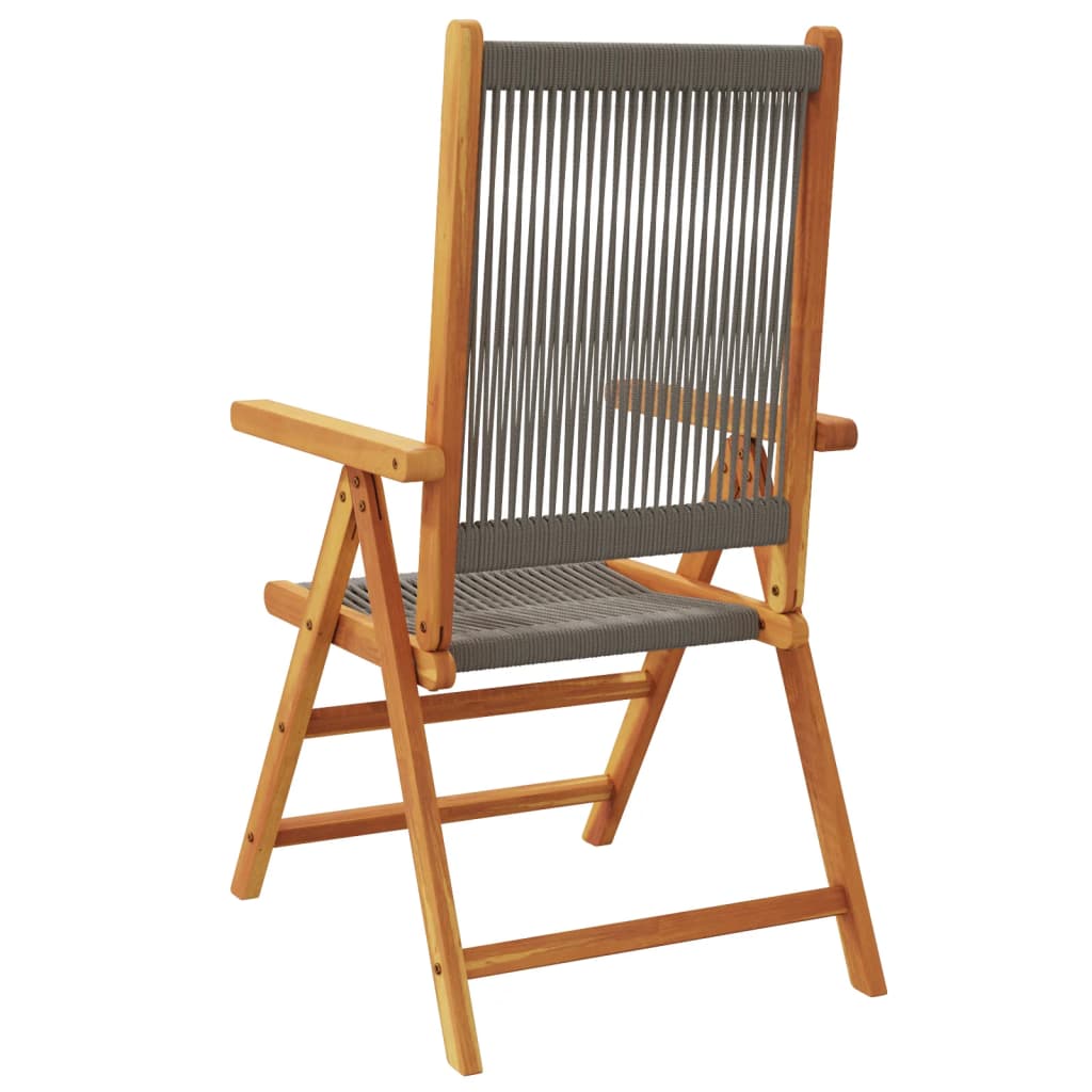 Tuinstoelen 8 st verstelbaar massief acaciahout grijs