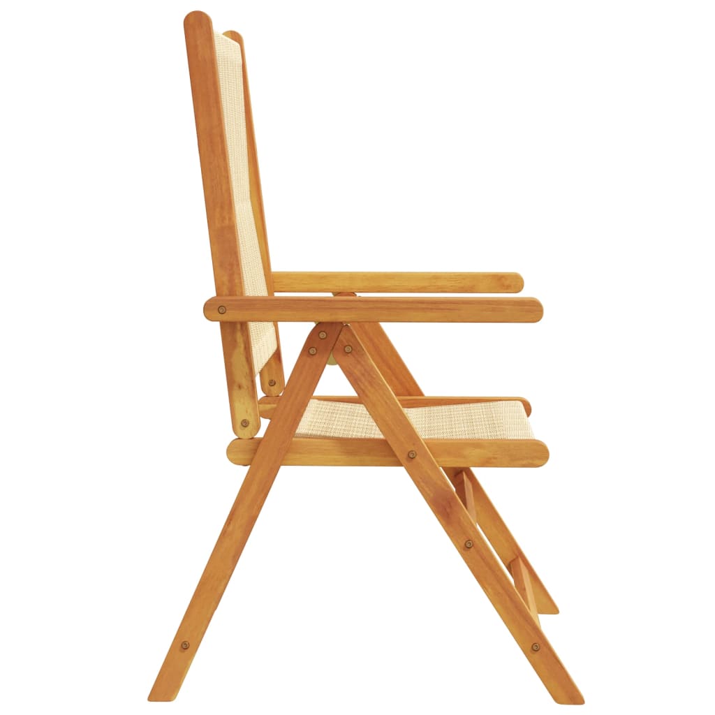 Tuinstoelen 6 st verstelbaar massief acaciahout beige