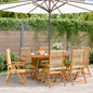 Tuinstoelen 6 st verstelbaar massief acaciahout beige