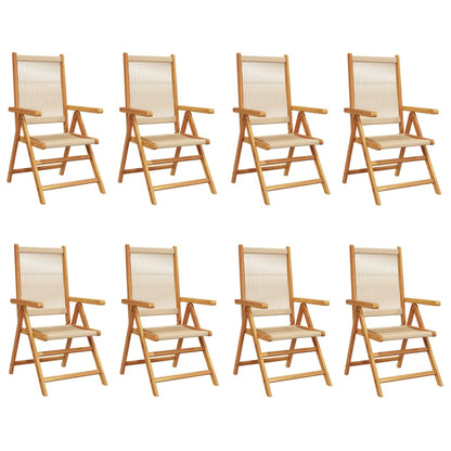 Tuinstoelen 8 st verstelbaar massief acaciahout beige