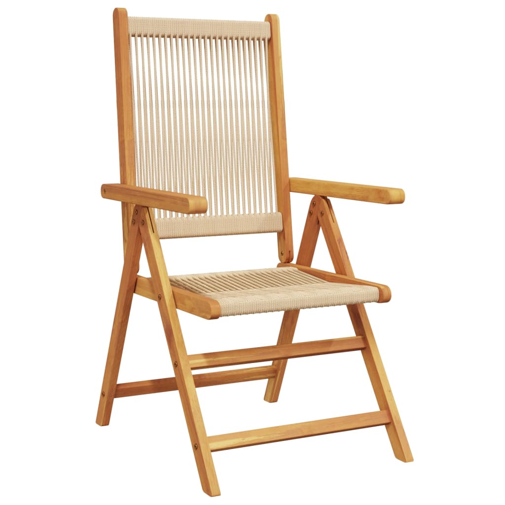 Tuinstoelen 8 st verstelbaar massief acaciahout beige