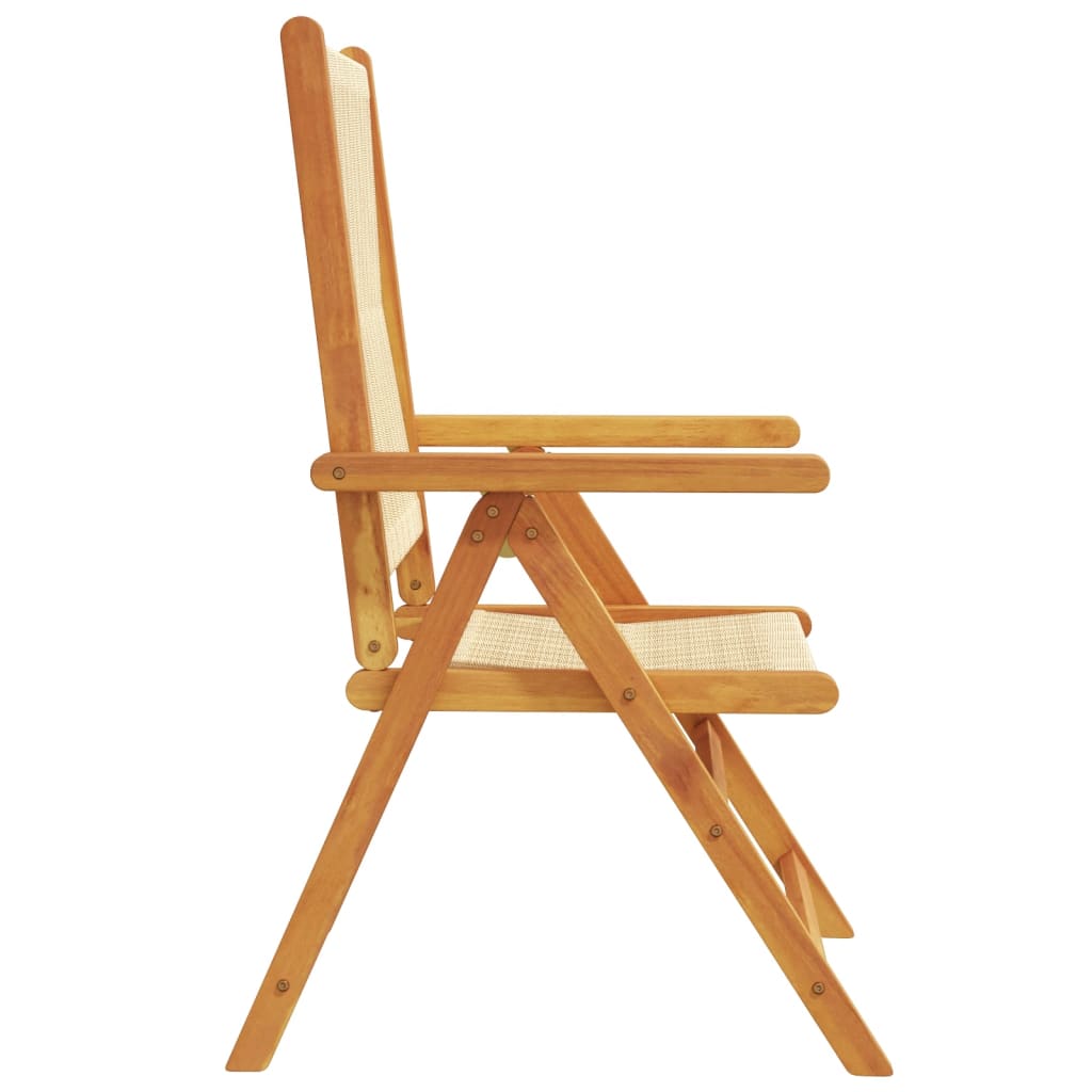 Tuinstoelen 8 st verstelbaar massief acaciahout beige