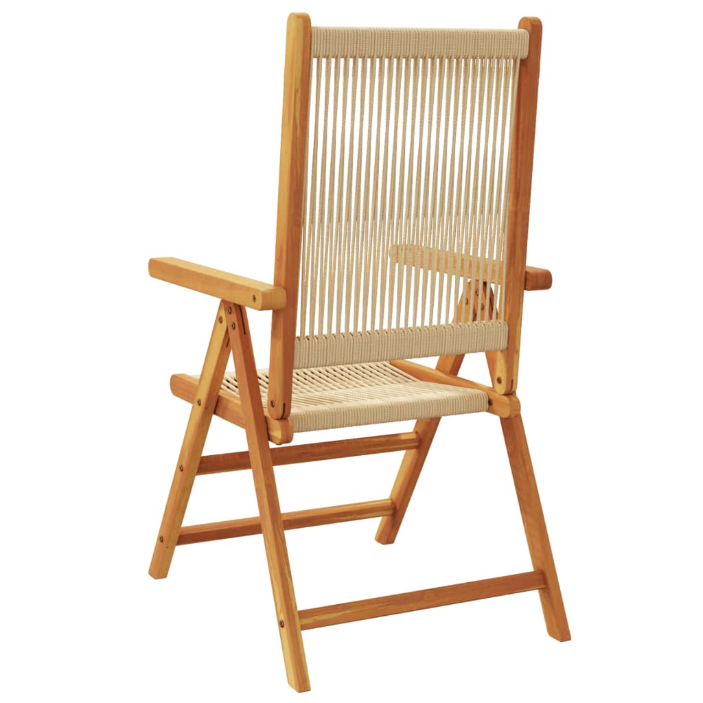 Tuinstoelen 8 st verstelbaar massief acaciahout beige