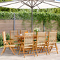 Tuinstoelen 8 st verstelbaar massief acaciahout beige
